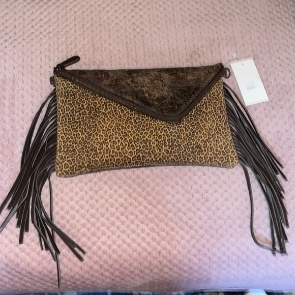 Leander Leather Cheetah Simon Handbag/Crossbody NWTπ€©π€©π€© - Picture 3 of 10